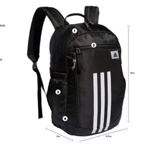 Adidas Black Backpack with White Accents